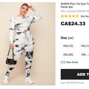 SHEIN Marble Tie Dye Leggings Set (3XL/18PLUS)